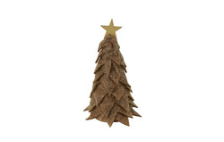 Countryfield Kerstboom newt stof 5x5x12cm l.bruin