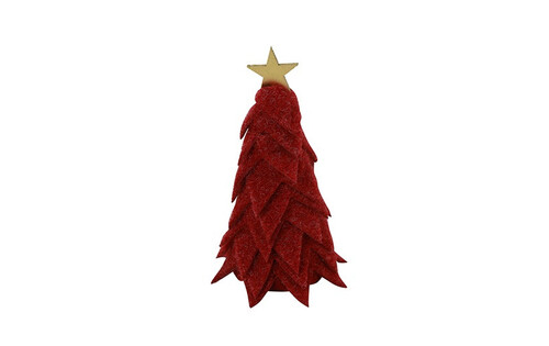 Countryfield Kerstboom newt stof 5x5x12cm rood - afbeelding 1