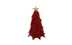 Countryfield Kerstboom newt stof 5x5x12cm rood - afbeelding 1
