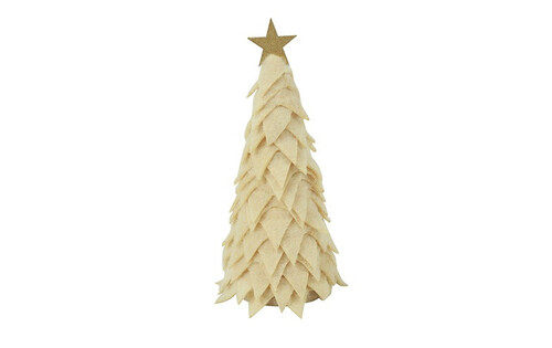 Countryfield Kerstboom newt stof 6x6x17cm creme