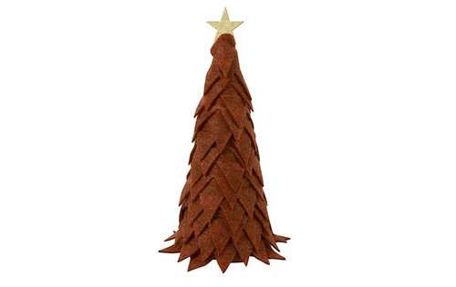 Countryfield Kerstboom newt stof 8x8x23cm bruin
