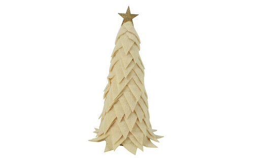 Countryfield Kerstboom newt stof 8x8x23cm creme