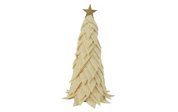 Countryfield Kerstboom newt stof 8x8x23cm creme