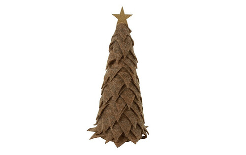 Countryfield Kerstboom newt stof 8x8x23cm l.bruin