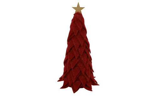 Countryfield Kerstboom newt stof 8x8x23cm rood