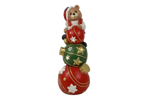 Countryfield Ornament santa 23x23x65cm rd/wt
