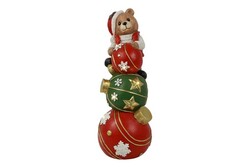 Countryfield Ornament santa 23x23x65cm rd/wt