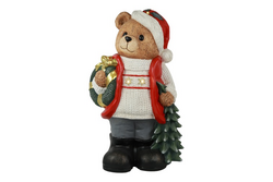 Countryfield Ornament santa 59x42x90cm rd/wt