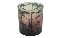 Countryfield Theelichthdr forrest 7x7x8cm brn