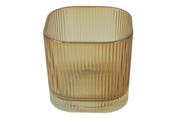 Countryfield Theelichthdr glas vk 7x7x7cm l.brn
