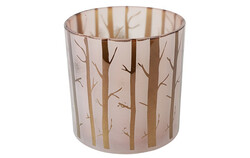 Countryfield Theelichthouder trunks 15x15x15cm bruin