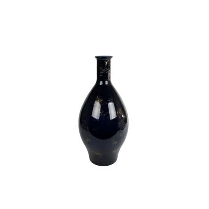 Countryfield Vaas glas zwart/goud l28b28h60cm