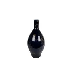 Countryfield Vaas glas zwart/goud l28b28h60cm