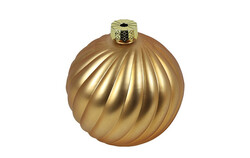 COuntryfield Vaas stripe glas ro 14x14x17cm l.goud
