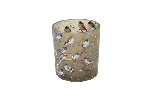 Countryfield Windlicht davy glas ro 7x7x8cm bruin