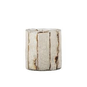 PTMD Danya Cream glass round tealight paper mosaic L