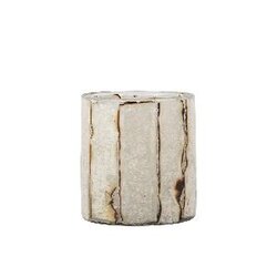 PTMD Danya Cream glass round tealight paper mosaic L