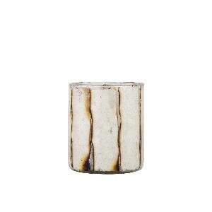 PTMD Danya Cream glass round tealight paper mosaic S