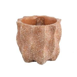 PTMD Daron Rust cement round pot wavy lines M