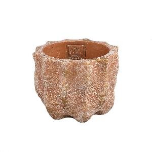 PTMD Daron Rust cement round pot wavy lines S