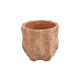 PTMD Daron Rust cement round pot wavy lines XS