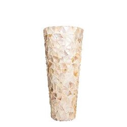 PTMD Daven Cream poly shell pot small round high S
