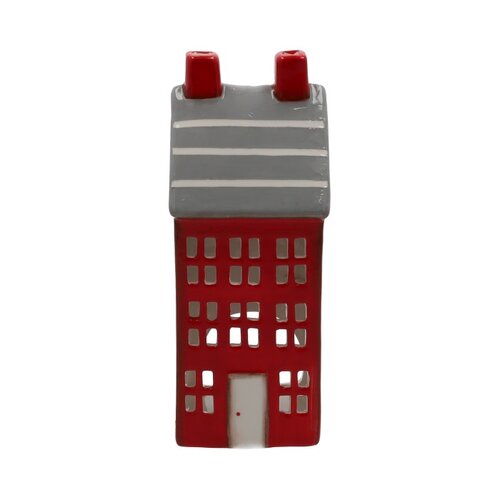 Deco noma huis l7b6.7h18.3cm rood