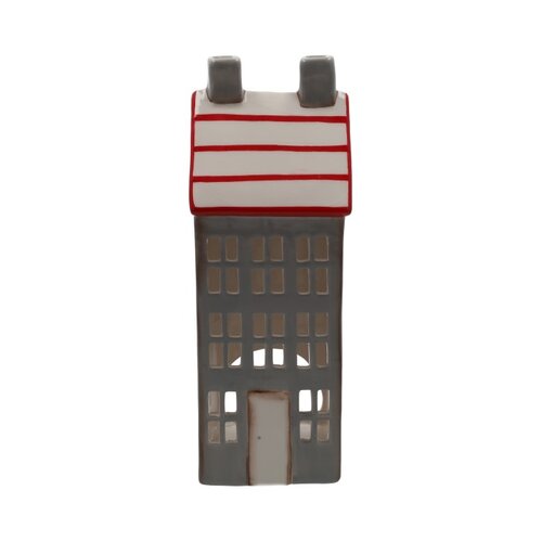 Deco noma huis l9b8.7h25cm rood