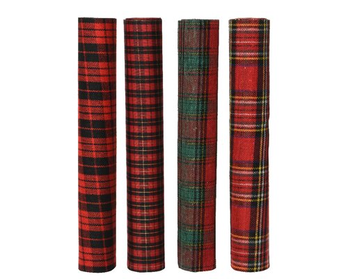 Decoris Decostof polyester rectangular knitted check 4ass