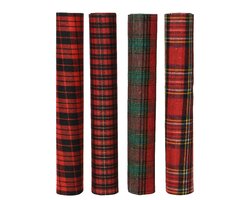 Decoris Decostof polyester rectangular knitted check 4ass