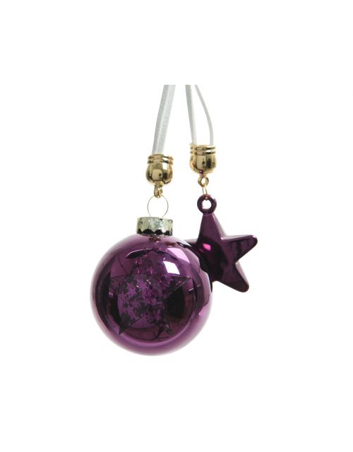 Decoris bauble hanger star royal purple