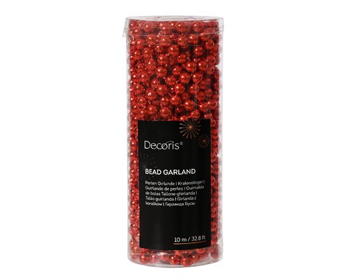Decoris Kralenslinger polystyreen shiny kerstrood dia0.8cm x L.1000cm - afbeelding 1