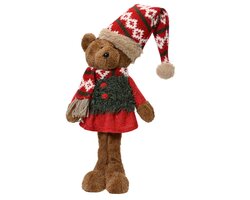 Decoris Beer polyester l17b10h35cm bruin