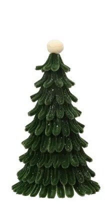Decoris Boom chenille d16h26cm groen