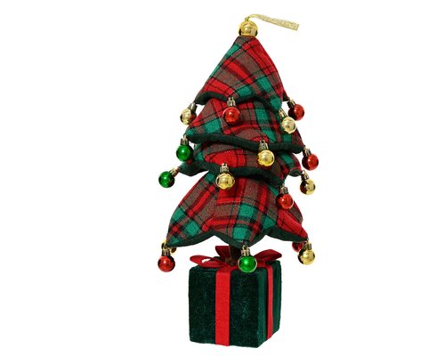 Decoris Boom polyester l18b18h45cm grn/rood