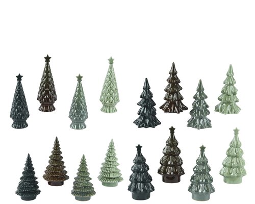 Decoris Boom porselein tree reaction glazed 16ass