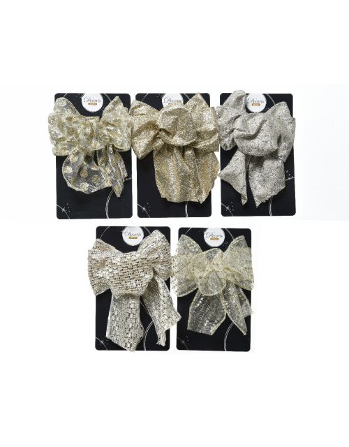 Decoris bow wire 5ass natural linen