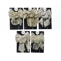 Decoris bow wire 5ass natural linen