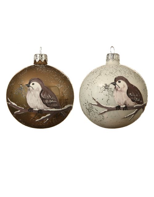 decoris deco bauble bird 2ass