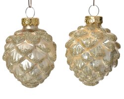 Decoris Dennenappel glas enamel-matt glitter mix - afbeelding 2