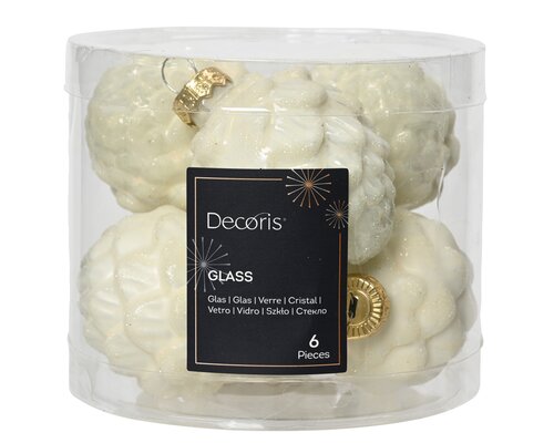 Decoris Dennenappel glas enamel-matt glitter mix - afbeelding 1