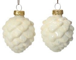 Decoris Dennenappel glas enamel-matt glitter mix - afbeelding 2