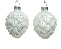 Decoris Dennenappel glas enamel, matt glitter mix - afbeelding 2