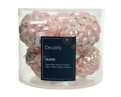 Decoris Dennenappel glas enamel, matt glitter mix - afbeelding 1