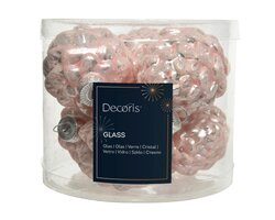 Decoris Dennenappel glas enamel, matt glitter mix - afbeelding 1