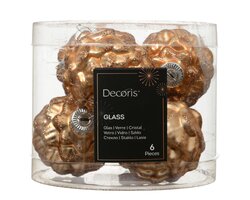 Decoris Dennenappel glas enamel - matt mix - afbeelding 1