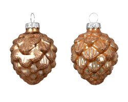Decoris Dennenappel glas enamel - matt mix - afbeelding 2