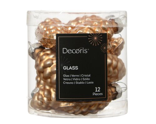 Decoris Dennenappel glas enamel - matt mix - afbeelding 1
