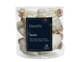 Decoris Dennenappel glas enamel,matt mix - afbeelding 1