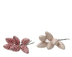 Decoris Dennenappel glas enamel/shiny - matt 2col ass